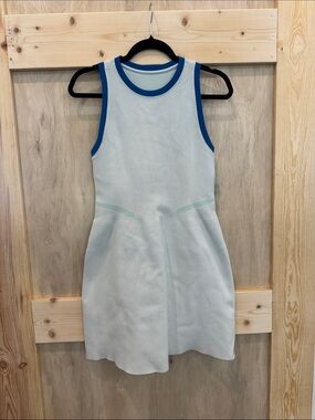 Sweaty Betty White Athletic Tank Dress with Blue Trim Size M
